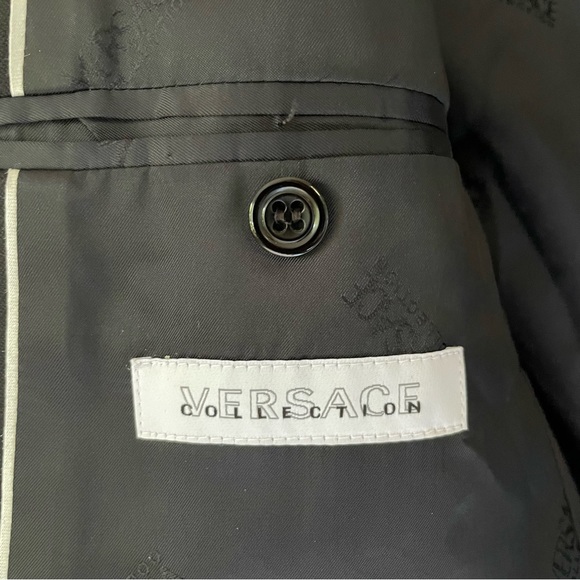 Versace Mens Black 100% Wool Single Breasted Blazer - Picture 4 of 16